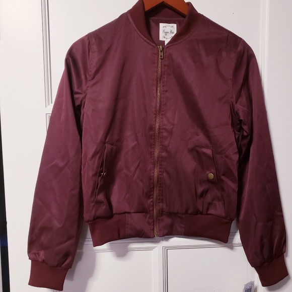 red wine bomber jacket